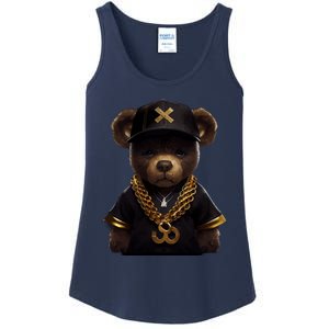 Hipster Bear Thug Ladies Essential Tank