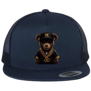 Hipster Bear Thug Flat Bill Trucker Hat