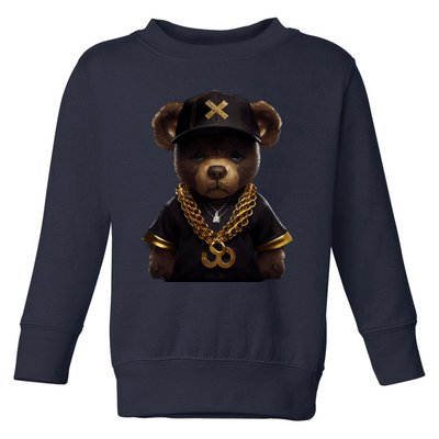 Hipster Bear Thug Toddler Sweatshirt