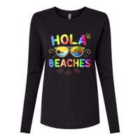 Hola Beaches Tie Dye Funny Beach Vacation Summer Womens Cotton Relaxed Long Sleeve T-Shirt