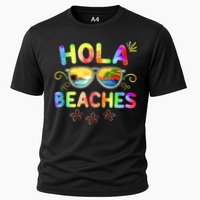 Hola Beaches Tie Dye Funny Beach Vacation Summer Cooling Performance Crew T-Shirt