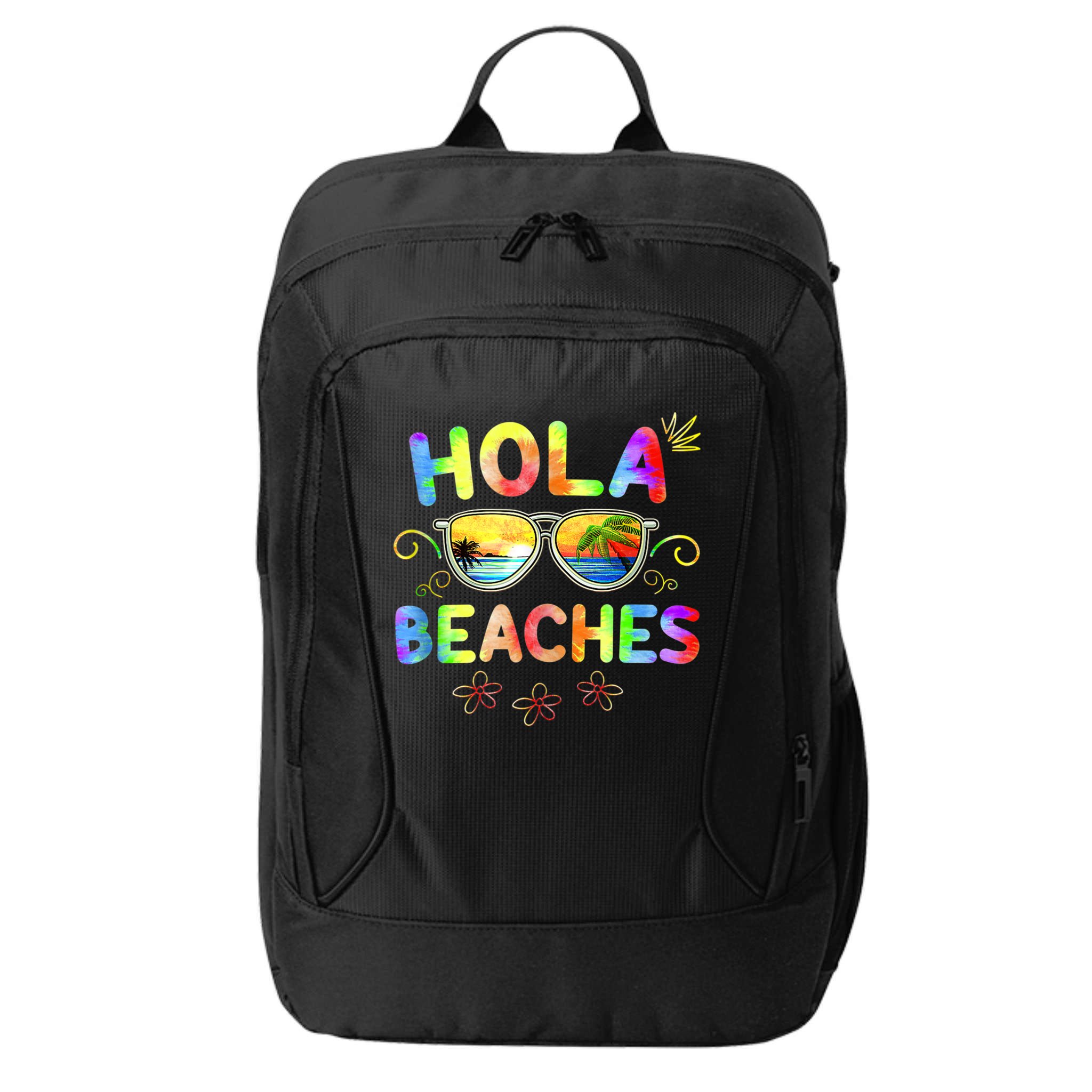 Hola Beaches Tie Dye Funny Beach Vacation Summer City Backpack