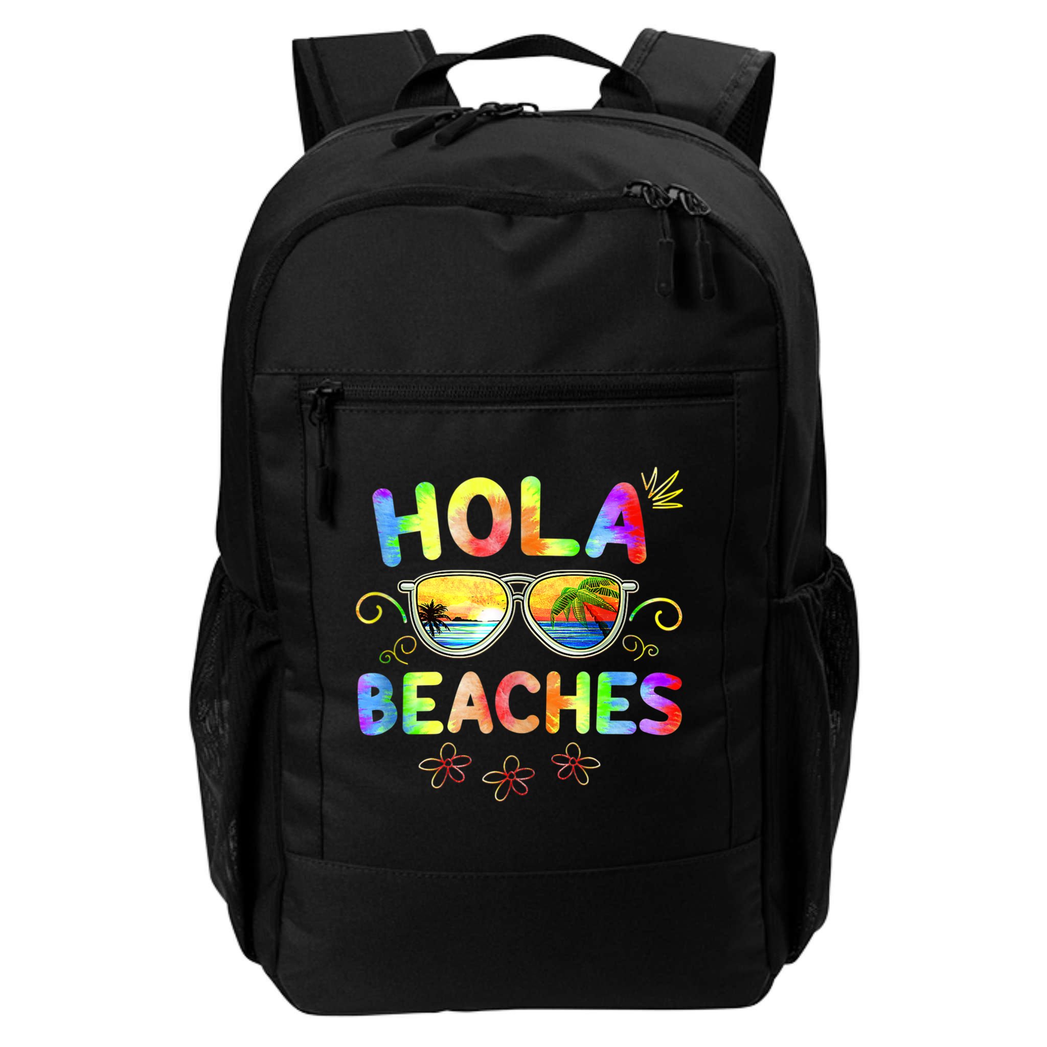 Hola Beaches Tie Dye Funny Beach Vacation Summer Backpack