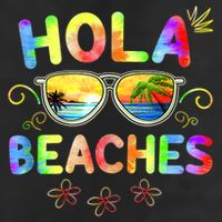 Hola Beaches Tie Dye Funny Beach Vacation Summer 11oz C Handle Ceramic Mug