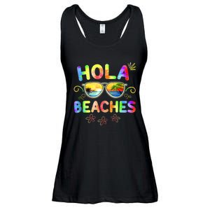 Hola Beaches Tie Dye Funny Beach Vacation Summer Ladies Essential Flowy Tank