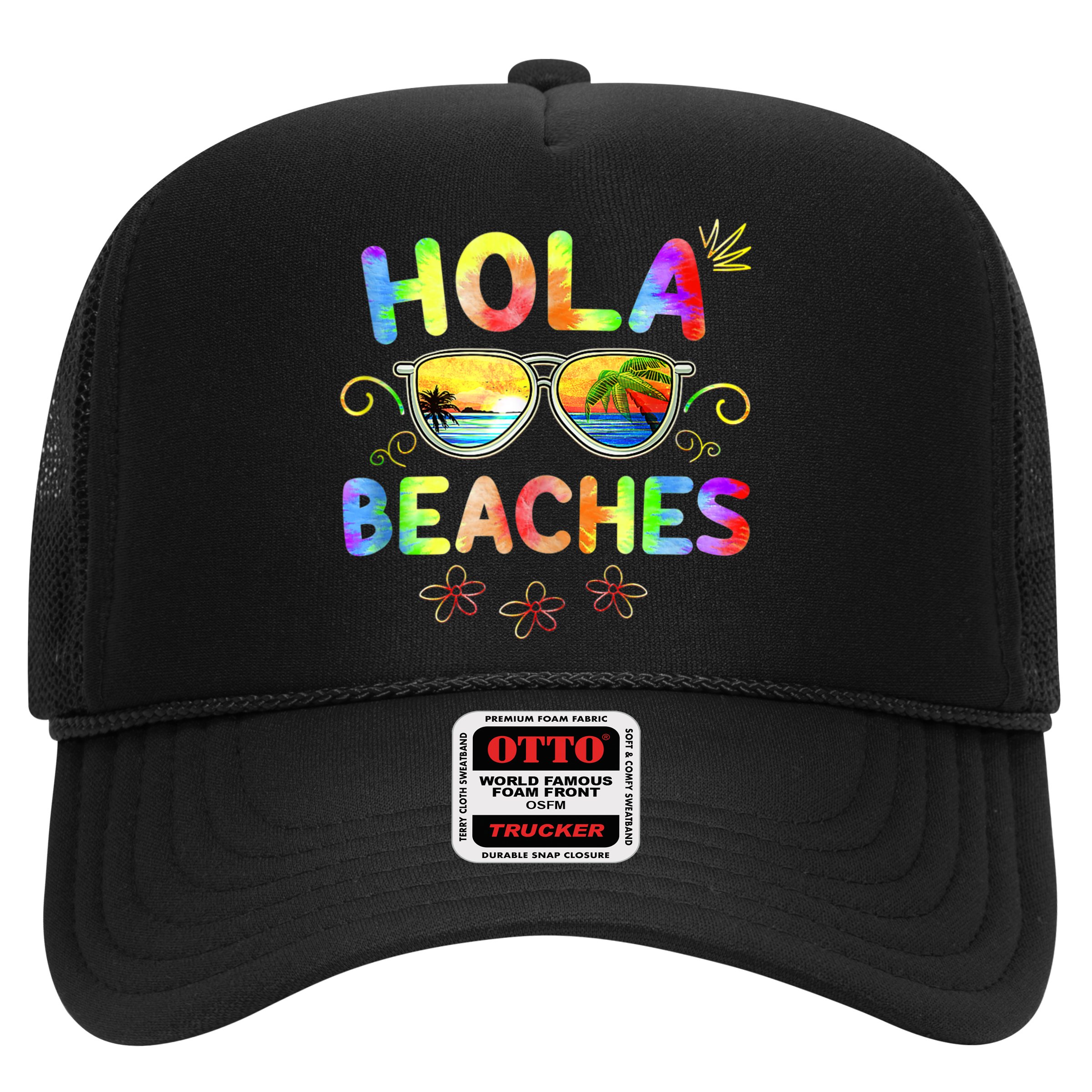 Hola Beaches Tie Dye Funny Beach Vacation Summer Hat