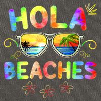 Hola Beaches Tie Dye Funny Beach Vacation Summer Cotton Canvas Backpack