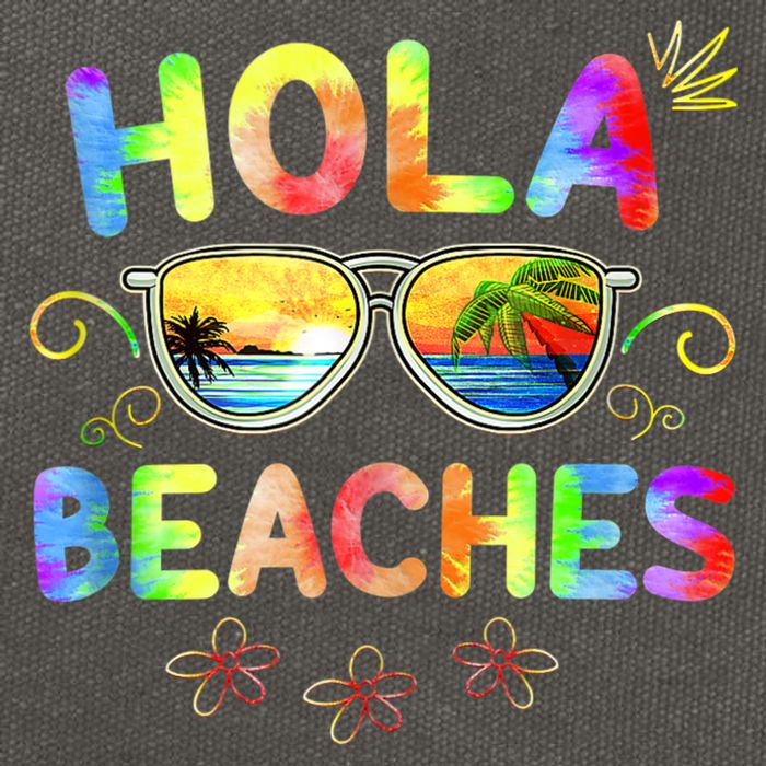 Hola Beaches Tie Dye Funny Beach Vacation Summer Cotton Canvas Backpack