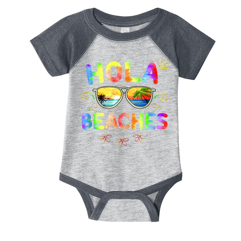 Hola Beaches Tie Dye Funny Beach Vacation Summer Infant Baby Jersey Bodysuit