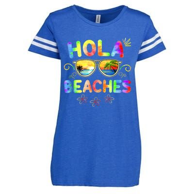 Hola Beaches Tie Dye Funny Beach Vacation Summer Enza Ladies Jersey Football T-Shirt