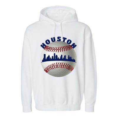 Houston Baseball Team Fans Of Space City Houston Baseball Garment-Dyed Fleece Hoodie