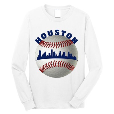 Houston Baseball Team Fans Of Space City Houston Baseball Long Sleeve Shirt