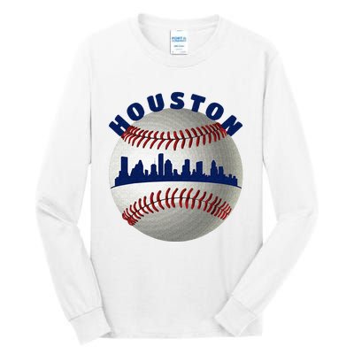 Houston Baseball Team Fans Of Space City Houston Baseball Tall Long Sleeve T-Shirt