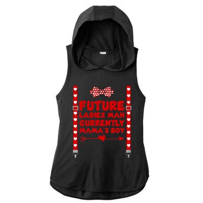 Hearts Bow Tie & Suspenders Valentines Day Ladies PosiCharge Tri-Blend Wicking Draft Hoodie Tank