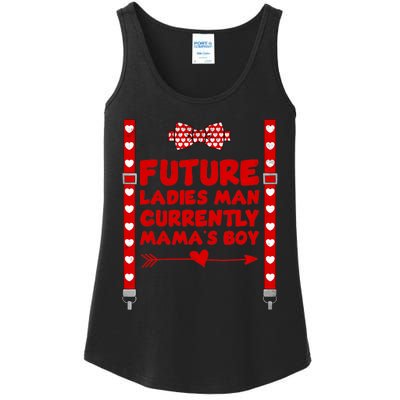 Hearts Bow Tie & Suspenders Valentines Day Ladies Essential Tank