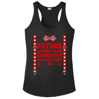 Hearts Bow Tie & Suspenders Valentines Day Ladies PosiCharge Competitor Racerback Tank