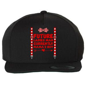 Hearts Bow Tie & Suspenders Valentines Day Wool Snapback Cap