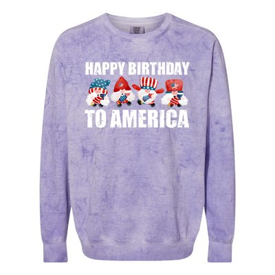 Happy Birthday To America Fireworks Dad Usa Cute Gift Colorblast Crewneck Sweatshirt