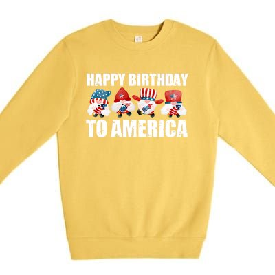 Happy Birthday To America Fireworks Dad Usa Cute Gift Premium Crewneck Sweatshirt