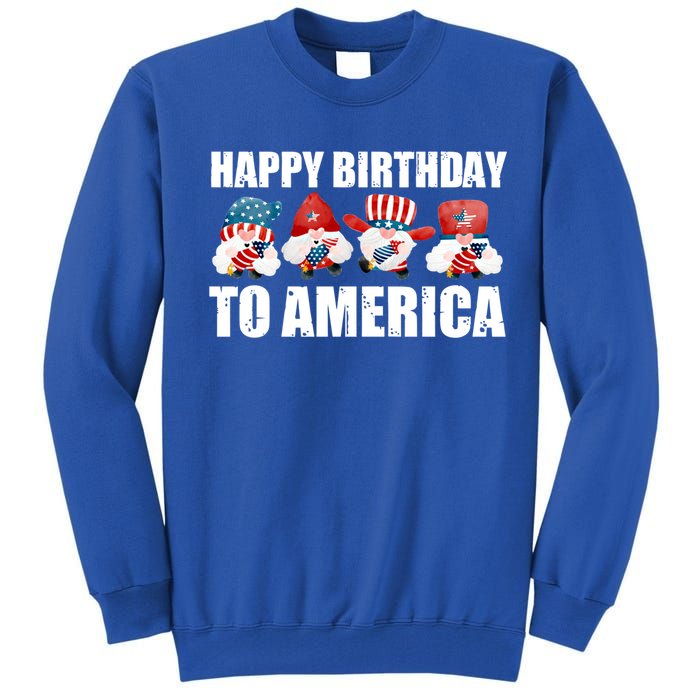 Happy Birthday To America Fireworks Dad Usa Cute Gift Tall Sweatshirt