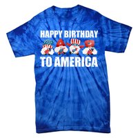 Happy Birthday To America Fireworks Dad Usa Cute Gift Tie-Dye T-Shirt