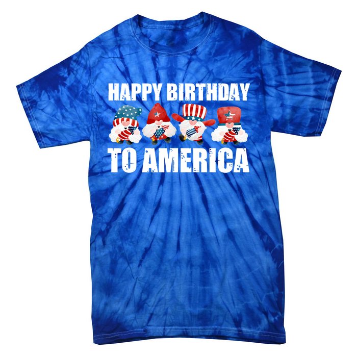 Happy Birthday To America Fireworks Dad Usa Cute Gift Tie-Dye T-Shirt