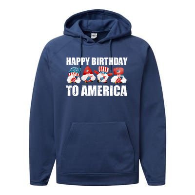 Happy Birthday To America Fireworks Dad Usa Cute Gift Performance Fleece Hoodie