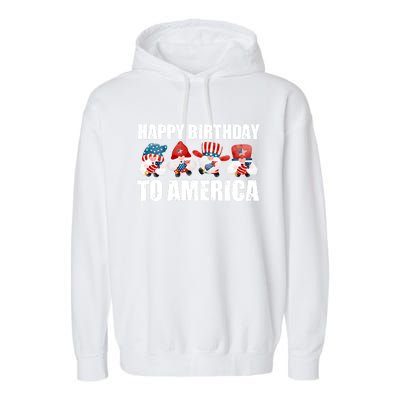 Happy Birthday To America Fireworks Dad Usa Cute Gift Garment-Dyed Fleece Hoodie