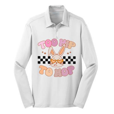 Hunny Bunny Too Hip To Hop Groovy Easter Day Silk Touch Performance Long Sleeve Polo