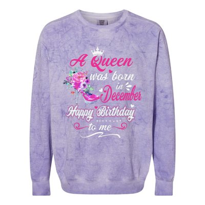 Happy Birthday To Me! A Queen Was Born In December Birthday Colorblast Crewneck Sweatshirt