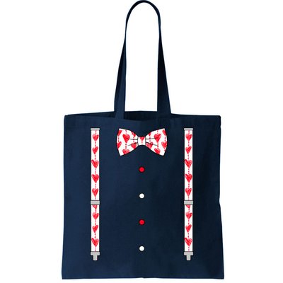 Hearts Bow Tie & Suspenders Valentines Day Boy Tote Bag