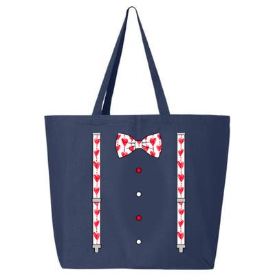 Hearts Bow Tie & Suspenders Valentines Day Boy 25L Jumbo Tote