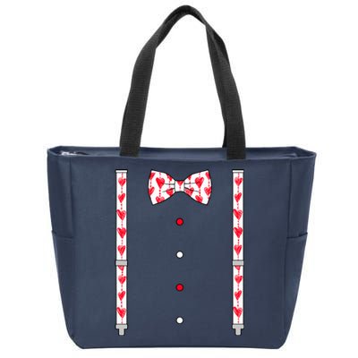 Hearts Bow Tie & Suspenders Valentines Day Boy Zip Tote Bag