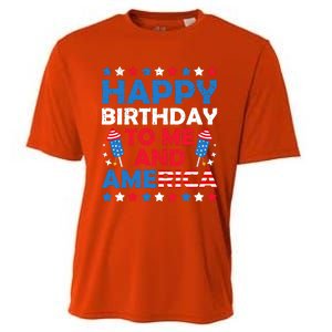 Happy Birthday To Me And America 4th Of July Firecracker Cool Gift Cooling Performance Crew T-Shirt