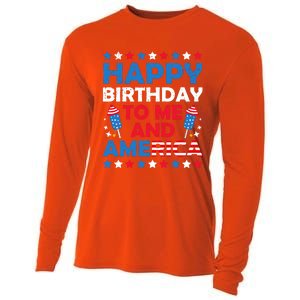 Happy Birthday To Me And America 4th Of July Firecracker Cool Gift Cooling Performance Long Sleeve Crew