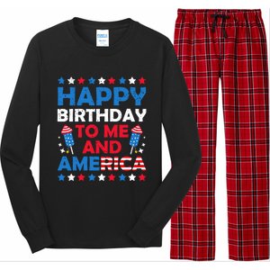 Happy Birthday To Me And America 4th Of July Firecracker Cool Gift Long Sleeve Pajama Set