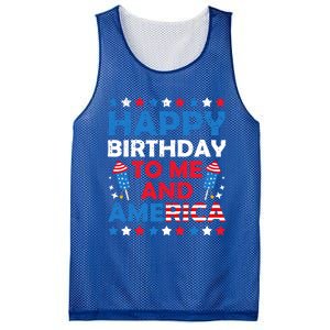 Happy Birthday To Me And America 4th Of July Firecracker Cool Gift Mesh Reversible Basketball Jersey Tank