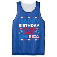 Happy Birthday To Me And America 4th Of July Firecracker Cool Gift Mesh Reversible Basketball Jersey Tank