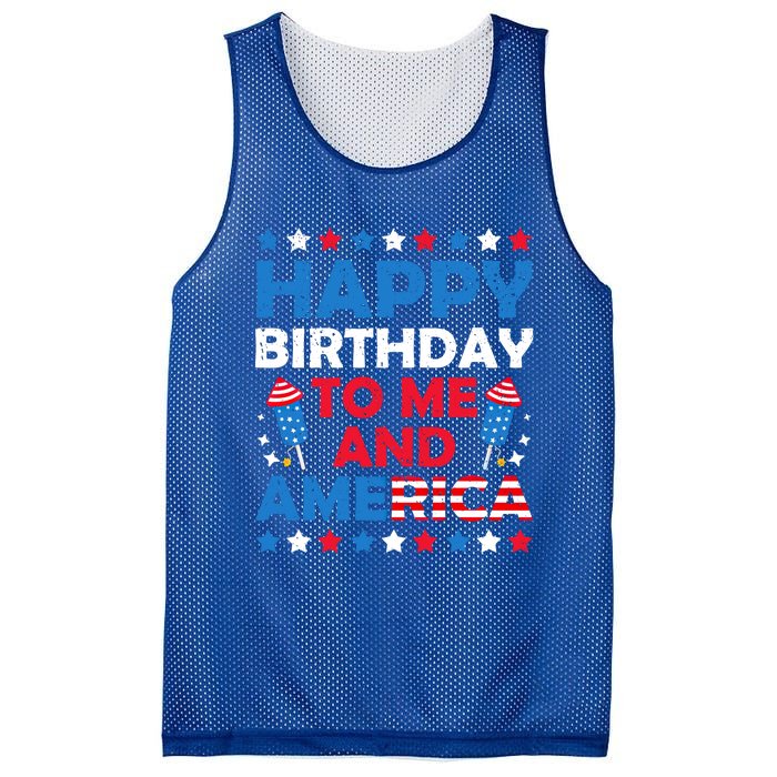 Happy Birthday To Me And America 4th Of July Firecracker Cool Gift Mesh Reversible Basketball Jersey Tank