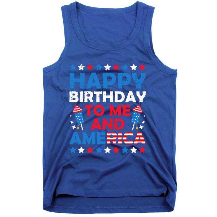 Happy Birthday To Me And America 4th Of July Firecracker Cool Gift Tank Top