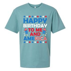 Happy Birthday To Me And America 4th Of July Firecracker Cool Gift Sueded Cloud Jersey T-Shirt