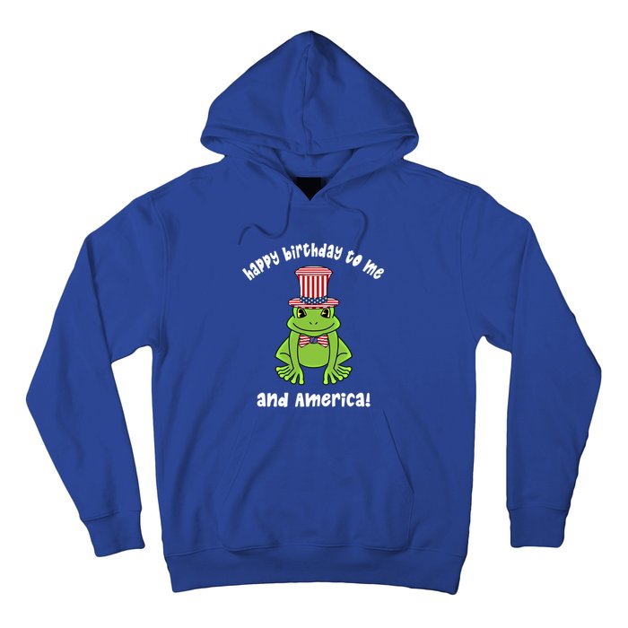 Happy Birthday To Me And America Patriotic 4th Of July Frog Gift Hoodie