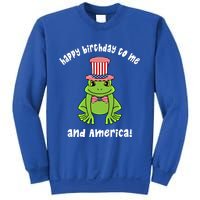 Happy Birthday To Me And America Patriotic 4th Of July Frog Gift Sweatshirt