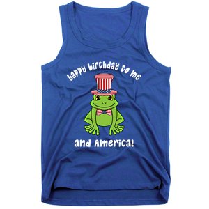 Happy Birthday To Me And America Patriotic 4th Of July Frog Gift Tank Top