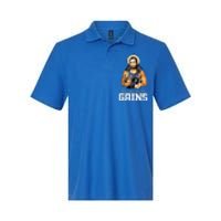 Hallowed Be Thy Gains Jesus Weight Lifting Workout Softstyle Adult Sport Polo