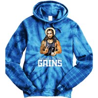 Hallowed Be Thy Gains Jesus Weight Lifting Workout Tie Dye Hoodie