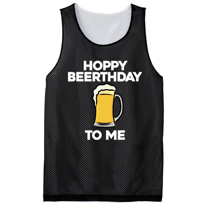 Hoppy Beerthday To Me Happy Birthday Celebrate I Love Beer Mesh Reversible Basketball Jersey Tank