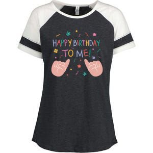 Happy Birthday To Me Enza Ladies Jersey Colorblock Tee