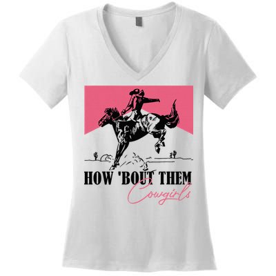 How Bout Them Cowgirls Boy Aint They Somethin Women's V-Neck T-Shirt