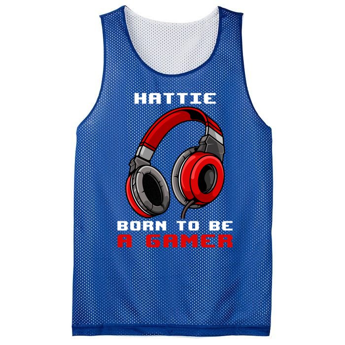 Hattie Born To Be A Gamer Personalized Gift Mesh Reversible Basketball Jersey Tank